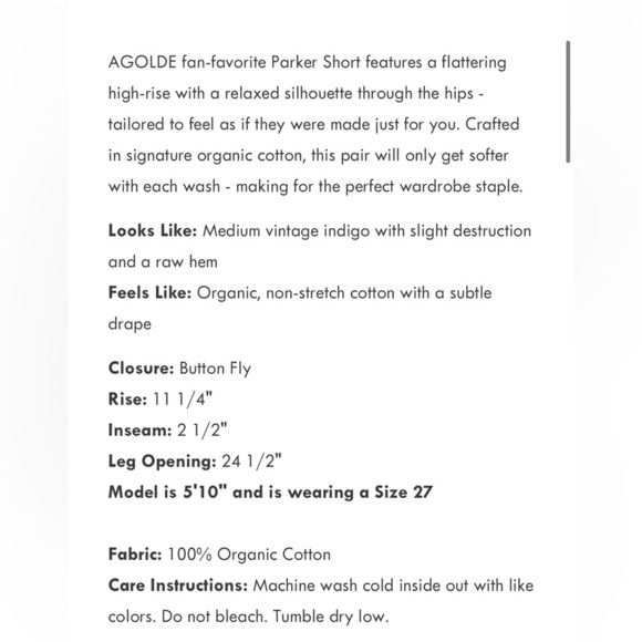 AGolde Parker Vintage Cut Off Short Size 31 NWT - Picture 6 of 16